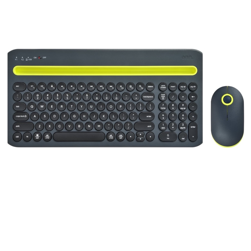onn. Multi-Device Wireless Full Size Keyboard and 3-Button Mouse Set NWT